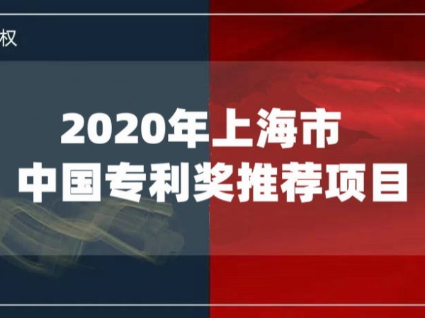 快看！2020年上海市推薦了哪些中國專利獎項目